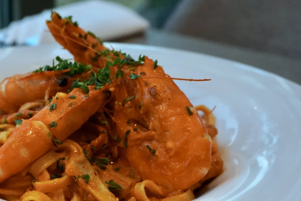 Poêlée de tagliatelle terre et mer