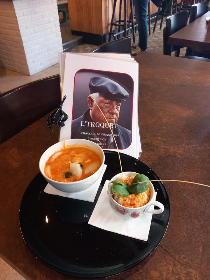 Soupe du jour et riz tomate